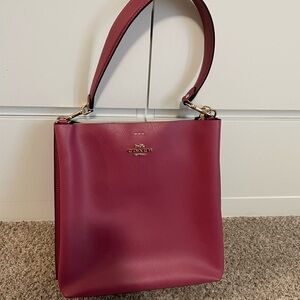 Coach Fuchsia Leather Shoulder Bag
